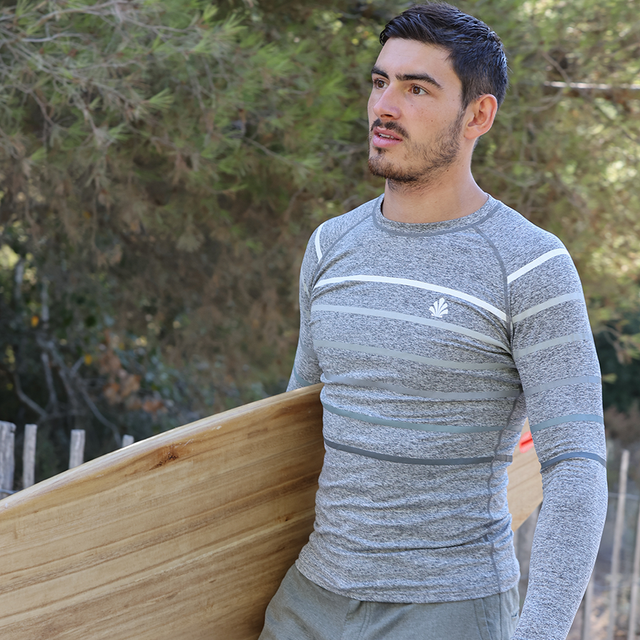 LYCRA LONG SLEEVE LINES WHITE AND GREY