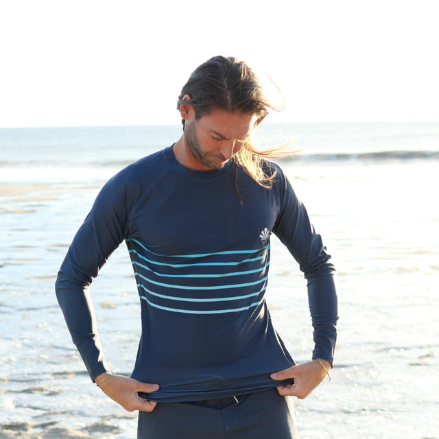LYCRA LONG SLEEVE LINES BLUE