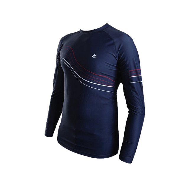LYCRA MANCHE LONGUE WAVES BLEU/ROUGE - Saint Jacques Wetsuits