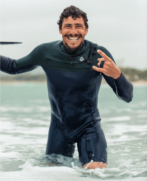 SHORTY MANCHE LONGUE BLEU/KAKI - Saint Jacques Wetsuits