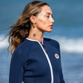 Veste Rivage Femme néoprène 3 mm bleu, zip frontal - Saint Jacques Wetsuits