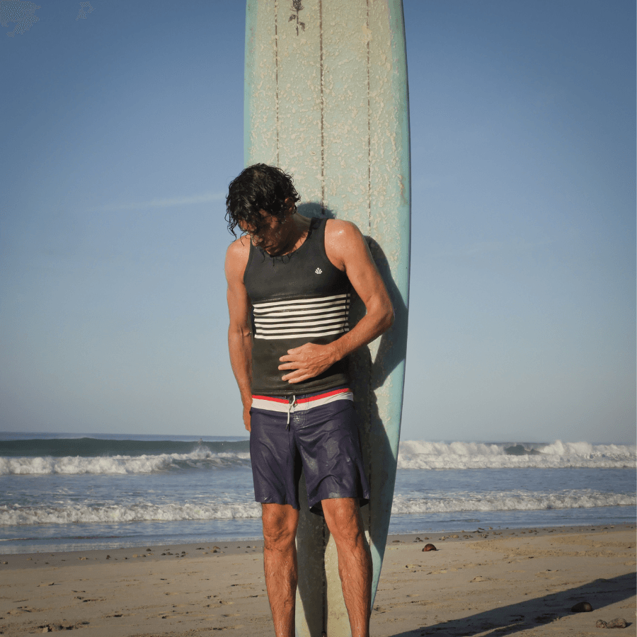 Poncho Surf Adulte Saint Jacques Wetsuits Kaki-Bleu 