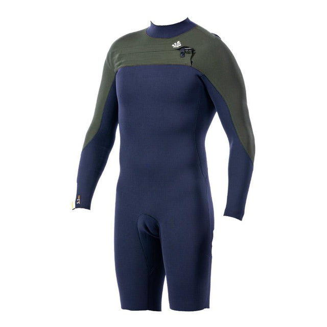 SHORTY MANCHE LONGUE BLEU/KAKI - Saint Jacques Wetsuits